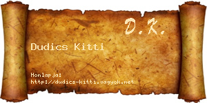 Dudics Kitti névjegykártya